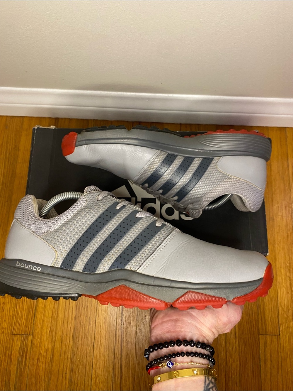 Adidas 360 Traxion Golf Shoes Men’s Size 11 Onix/Black/Scarlet